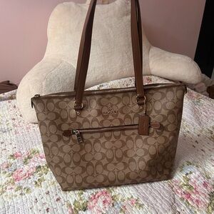 Coach Tan and Brown Signature Tote